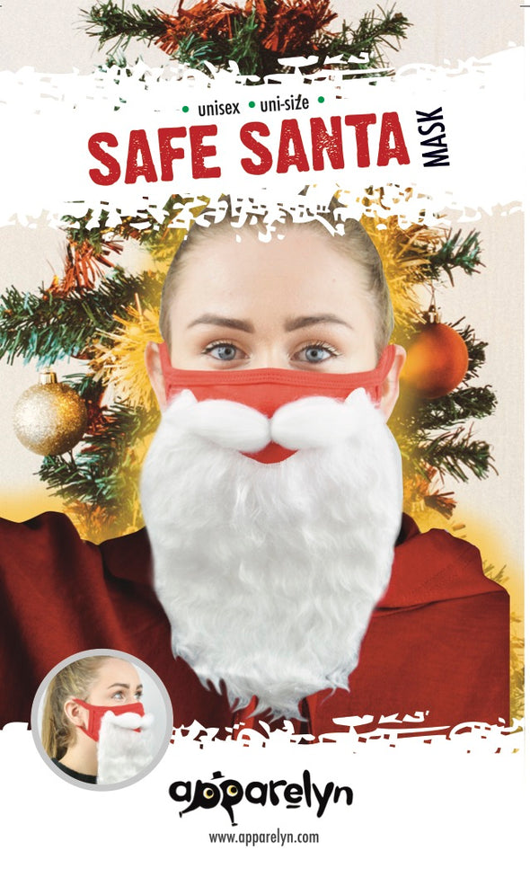 Face Mask Funny Bearded Holiday Santa Costume for Adults for Christmas 2021