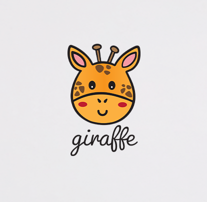 Cute Little Giraffe Calf Face Grassland Animal Graphic - Baby Onesie