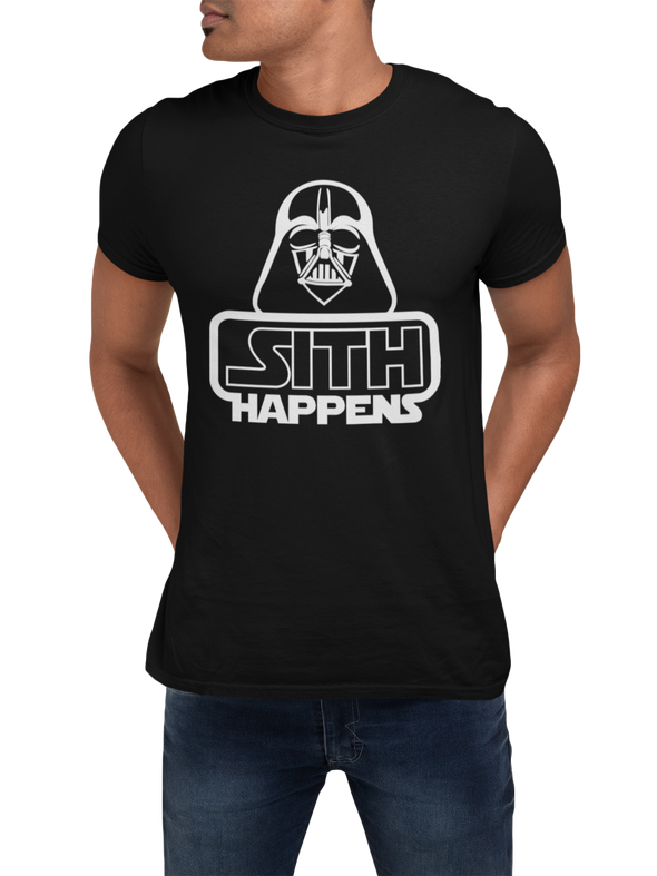 Darth Vader Sith Happens Pun Novelty Saying - Adult Humor T-Shirt