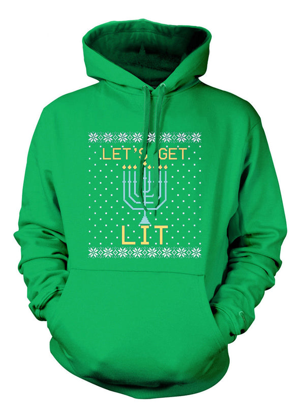Let's Get Lit- Hanukkah Menorah -Hooded Sweatshirt