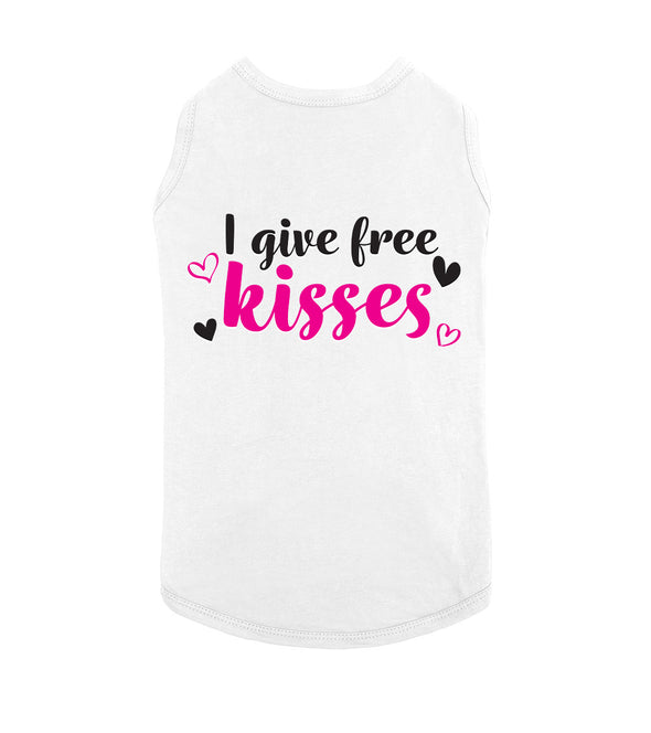 Cute Pink Hearts I Give Free Kisses Slogan For Animal Lovers - Dog Pet Shirt