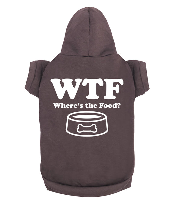 WTF Where's The Food Bowl Funny Relatable Pet Saying Graphic - Dog Pet Hoodie