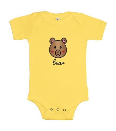 Cute Little Bear Cub Face Woodland Forest Animal Graphic - Baby Onesie