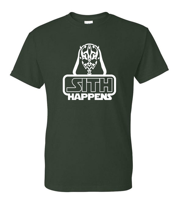 Darth Maul Sith Happens Pun Novelty Saying - Adult Humor T-Shirt