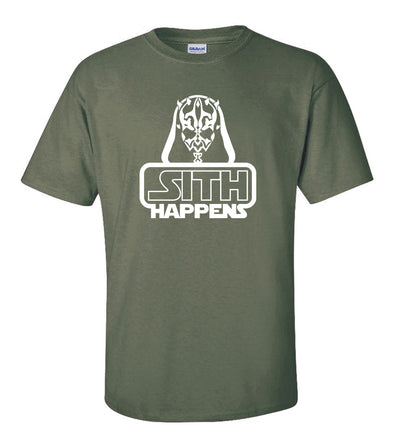 Darth Maul Sith Happens Pun Novelty Saying - Adult Humor T-Shirt