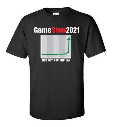 Commemorative GameStop 2021 Reddit GME Stock Chart - Adult Humor T-Shirt