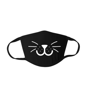 Cute Simple Whiskers Neko Cat - Reusable Adult Face Mask
