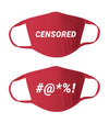 Funny Censored Options - Reusable Adult Face Masks - Pack of 2