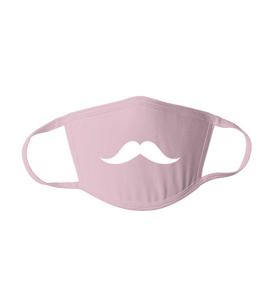 Cute Simple Curly Mustache Graphic - Reusable Adult Face Mask