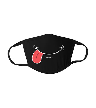 Silly Face Tongue Sticking Out Funny Novelty - Reusable Adult Face Mask