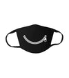 Clever Be Quiet Zipper Mouth Smile Novelty - Reusable Adult Face Mask