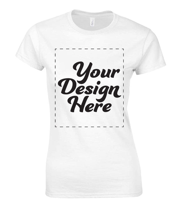 Design Your Own Print Text or Image Women Fit T-Shirt - 100% Ringspun Cotton