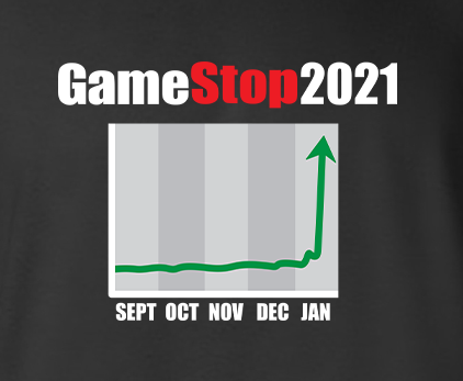 Commemorative GameStop 2021 Reddit GME Stock Chart - Adult Humor T-Shirt