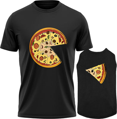 Cute Matching Dog and Owner Outfit T-Shirt - Pizza Pie Pizza Slice Pet & Owner Matching Shirts