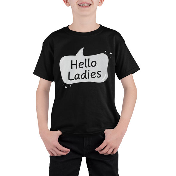 Funny Saying Hello Ladies Speech Bubble Graphic - Kids/Toddler T-Shirt